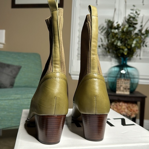 New Schutz Leather Sweater‎ Knit Mid Boots - Camille Knit color green size 8 - Picture 9 of 14
